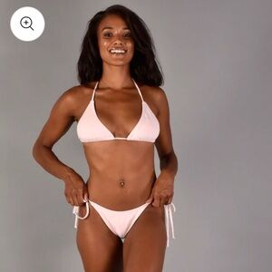NWT Sugar Pink Recycled Rib String Bikini